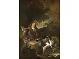 Ruhe Nach der Vogeljagd by Adrian de Gryeff, oil, offered Sep 2024