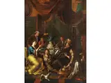 Das Laubhüttenfest by Jan Jozef Horemans d. Ä., oil on canvas, offered Sep 2024