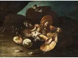 Waldbodenstillleben mit Pilzen by Otto Marseus van Schrieck, oil on canvas, sold Dec 2019