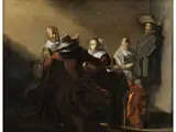 Interieur mit Eleganter Gesellschaft an Einem Tisch by Pieter Jacobsz Codde, oil on panel, offered Sep 2023