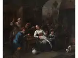 Wirtshausszene by Bernardus van Schijndel, oil on canvas, offered Sep 2023