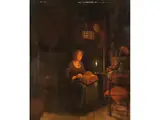 Spitzenklöpplerin by Domenicus van Tol, oil on panel, sold Mar 2026