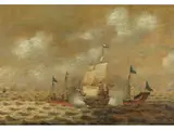 Schlacht auf Hoher see by Pieter Cornelis van Soest, oil on panel, sold Jun 2023