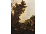 Italienische Landschaft mit by Jan Hackaert, oil on canvas, offered Mar 2023