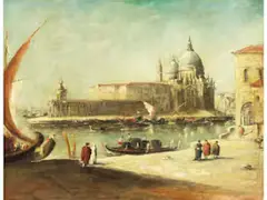 Venedig – Blick auf Santa Maria Della Salute und die Punta Della Dogana by Francesco Guardi, oil on canvas, sold Jun 2026