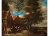 Ländliches Fest mit Tanzendem Bauernpaar by Thomas van Apshoven, oil on canvas, offered Sep 2023