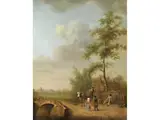 Die Rest vor der Brücke by Cornelis Vermeulen, oil on canvas, offered Mar 2025