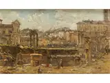 Blick auf das Antike rom by Filippo Carcano, oil on panel, offered Dec 2019