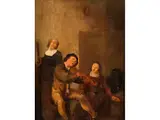 Musikus in Einem Gasthaus by Jan Miense Molenaer, oil on panel, sold Jun 2024