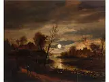 Abendstimmung am Dorfrand by Aert van der Neer, oil, offered Sep 2015