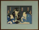 Untitled by Utagawa Kunisada, woodblock print. Diptych, sold Sep 2024