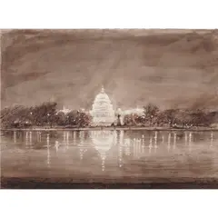 US Capitol Building by Nicholas Solovioff, watercolor on paper, sold Oct 2024