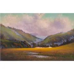 Looking Up Bear Gulch by James Everett Stuart, oil on canvas, sold Oct 2024