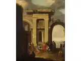 Landschaft mit Ruine und Segnendem Jesus by Franz de Paula Ferg, oil on copper, offered Sep 2024