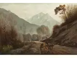 Berglandschaft mit Ochsenkarren by Tristan Lacroix, oil on canvas, offered Dec 2019