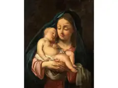 Die Madonna mit dem Schlafenden Jesusknaben by Francesco Trevisani, oil on canvas, offered Dec 2021