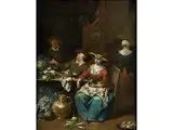 Belebtes Kücheninterieur by Jan Baptist Lambrechts, oil on canvas, offered Dec 2015