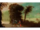 Baumlandschaft mit Reitern by Izaack van Oosten, oil on copper, sold Sep 2016