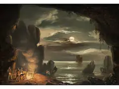 Untitled by Thomas Luny, oil on panel, sold Sep 2022