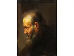 Philosophenkopf by Eduard von Grützner, oil on panel, offered Jun 2021