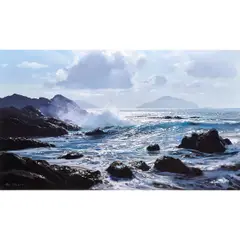 Coastal Scene by Peter Ellenshaw, oil on canvas, sold Oct 2024