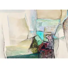 Untitled by Alexander Nepote, mixed media on board, sold Oct 2024