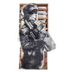 Watchman by Eddie Colla, 2002, mixed media on shipping pallets and found wood, sold Oct 2024