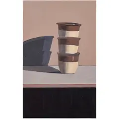 Custard Cups by Gordon Cook, 1972, oil on canvas, sold Oct 2024