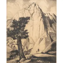 Untitled by Cornelius Botke, etching, sold Oct 2024