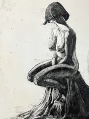 Untitled by E. Moon, Etching 17"x11" Sheet. Loose, sold Jul 2026