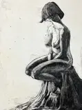 Untitled by E. Moon, Etching 17"x11" Sheet. Loose, sold Jul 2026