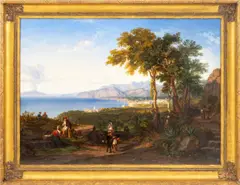 The Bay of Salerno by Penry Williams, 1839, Oil on Canvas, sold Jan 2026