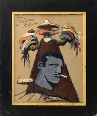 Untitled by Robert Loughlin, 2008, Oil on Print in Colors, sold Jan 2026