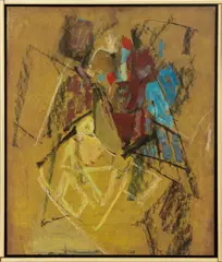 Self Portrait (Abstraction) by Earl Kerkam, 1957, Oil on Panel, sold Jan 2026