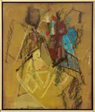 Self Portrait (Abstraction) by Earl Kerkam, 1957, Oil on Panel, sold Jan 2026