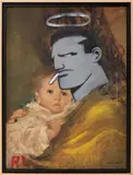 DADA and Child by Robert Loughlin, circa 2010, Acrylic on Printed Canvas, sold Jan 2026