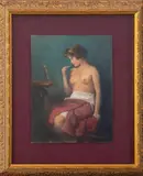 Nude Woman by Pál Kümmerle, Oil on Board, sold Jan 2026