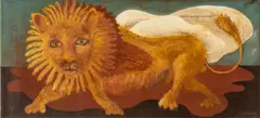 Lion Walking by Ed Koehler, Oil on Canvas, sold Jan 2026