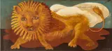Lion Walking by Ed Koehler, Oil on Canvas, sold Jan 2026