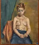Seated Semi-Nude Figure by Katherine C. Farley, Oil on Canvas, sold Jan 2026