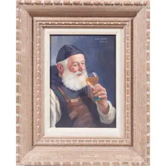 Drinking Man by Fritz Muller, oil on board, sold Oct 2024