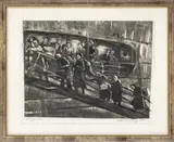 Gangplank by Ruth Weisberg, 2005, Charcoal on Paper, sold Jan 2026