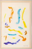 Abstract Lines Composition in Blue by Alexander Liberman, 1975, Gouache in Paper, sold Feb 2026