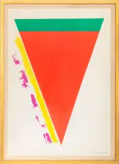 Road Sign by Alexander Liberman, 1969, Screenprint in Colors, sold Feb 2026