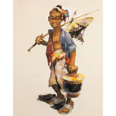 Javanese Native by Gerard Pieter Adolfs, circa 1945, gouache on board, sold Nov 2024