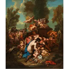 Bacchanalia by Jacob Ignatius Roore, 1720, oil on canvas, sold Nov 2024