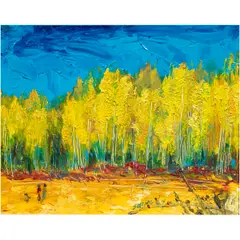 Yellow Trees by Sheng Wang, oil on canvas, sold Nov 2024