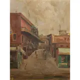 Chinatown by Harry Lewis Bailey, oil on canvas, sold Nov 2024