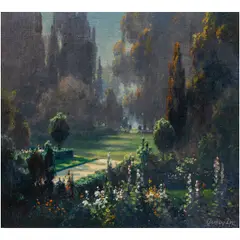 Moonlit Garden by Clarkson Dye, oil on canvas, sold Nov 2024