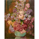 Still Life with Flowers by Anna Sophie Gasteiger, oil on board, sold Nov 2024